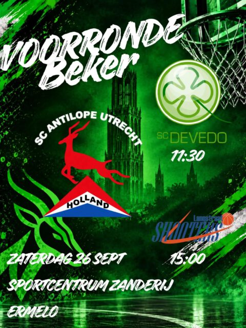 Zaterdag 26 september is het dan weer zo ver! Het rolstoelbasketbal seizoen gaat beginnen. 

SC Antilope 1 speelt dit jaar de Eerste Divisie. Zaterdag mag er daarom meteen gespeeld worden voor een plek in het hoofdtoernooi van de Nationale Beker.

Kom jij ons aanmoedigen?

🏀 11:30 tegen DeVeDo 2
🏀 15:00 tegen Langstraat Shooters 2

🏠 SPORTCENTRUM ZANDERIJ
Oude Telgterweg 205
ERMELO

@utrecht__basketball 
@basketballnederland
@basketballexpnl
@utrechtleidscherijn
@scdevedo
@langstraatshooters_rse2
@ayaka.wheelchair.basketball
@int_wheelchair_basketball_fed
@iwbfeurope
@parawatcher
#wheelchairbasketball
#rolstoelbasketbal